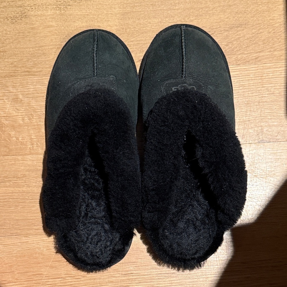 UGG Black Shearling Slippers
